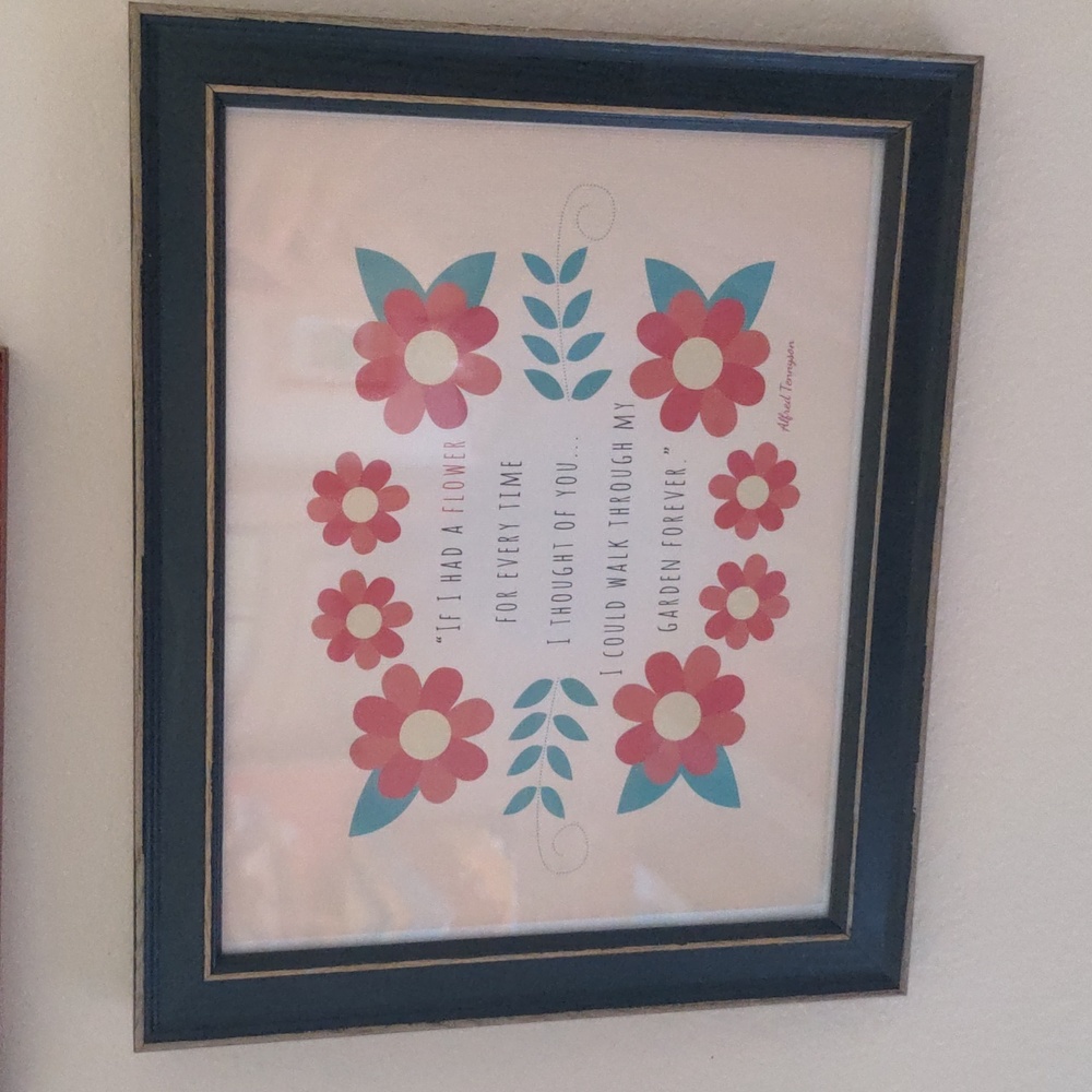 Framed 8x10 Art Print, garden print, baby's room, Cottagecore